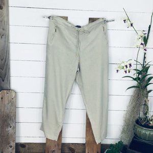 Ellen Tracy Linen Blend Wide Pull On Pants XL